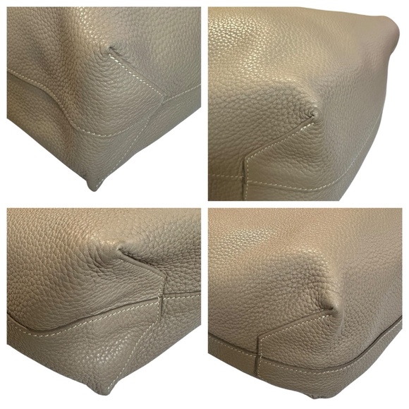 HERMES Clemence Double Sens 45 Reversible Blue Taupe Taurillon Leather Tote Bag - Picture 10 of 16